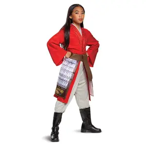 Mulan Girl's Deluxe Hero Red Costume