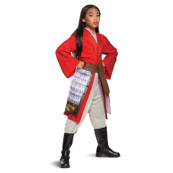 Mulan Girl's Deluxe Hero Red Costume