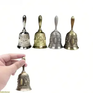 Elegant Polished Brass Handbell—a classic, traditionally designed decorative bell, perfect for weddings, parties, holidays, and various ceremonial celebrations. Meticulously crafted from high-quality, durable metal, this handbell makes an ideal gift for h