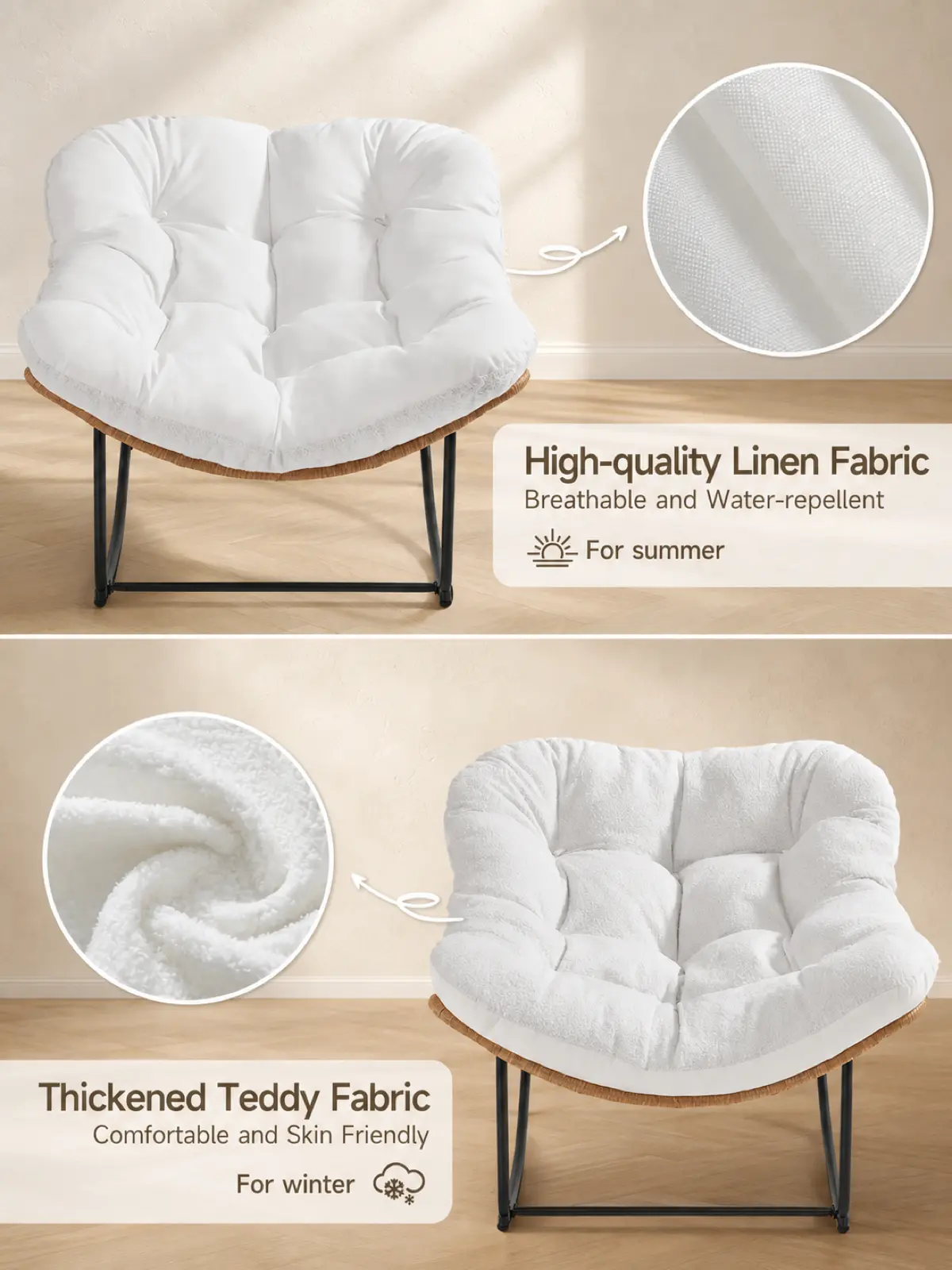 Reversible cushion fabric