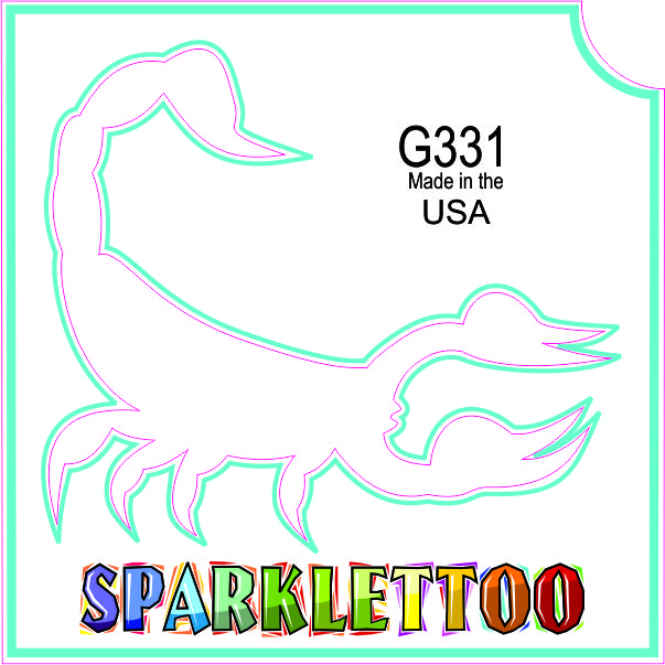 212 MAIN Ruby Red Glitter Effect Scorpion Tattoo Stencil (G331-2) - 100-Pack 2-Ply Paper, 1.5x2.3x2.3 in, FDA & Children-Safe, Vibrant Hue