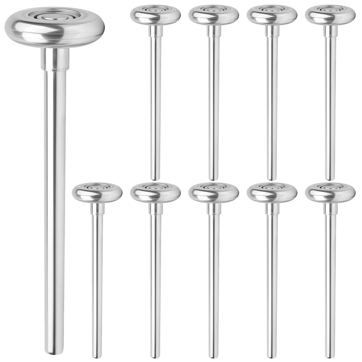 10-Pack 7" Stem Steel Garage Door Rollers for 2" Track-Long Shaft Upgrade for Heavy  & Wide Doors-Sealed 10-Ball Bearings for Stability & Gap Fix