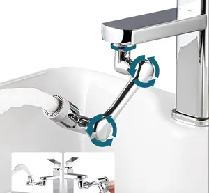 Mechanical arm universal faucet extender, all copper foaming device, faucet outlet nozzle, rotatable splash proof head, swinging arm