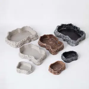 Zoomie Zone Reptile Water & Food Zoomie Zone Bowl - Non-Slip, Anti-Tipping Rock Dish for Leopard Geckos, 2 Sizes, Easy-to-Clean Feeding Tool for Reptile Tanks