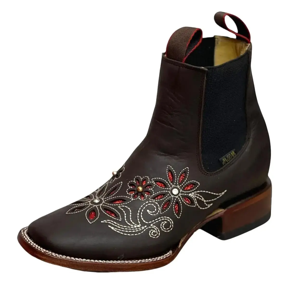 A&A WOMEN BOOTS, ESTILO MARBELLA CAFE, BOTIN LASER PARA DAMA, SUELA DE CUERO, COLOR CAFE.