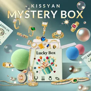 KISSYAN Jewelry Mystery Box – Trendy Fine Jewelry with Random Necklaces, Earrings, Bracelets, Charms & Adjustable Rings | Cute Surprise, Waterproof, Durable, Perfect Gift with bomb ball TikTokShopBlackFriday