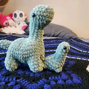 crochet baby brontosaurus, soft plush design  !!!!FINISHED PRODUCT!!!!