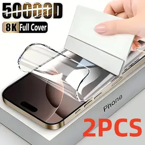 2pcs HD Hydrogel Soft Protective Screen Protector Cover for Iphone 17 Air/16e/17/16/15/14/13/12/11 Pro Max/Pro/Plus/Mini,XR/X/XS Max.Featuring High-Definition Clarity, Scratch Resistance, And a Nano Coating That Repels Fingerprints