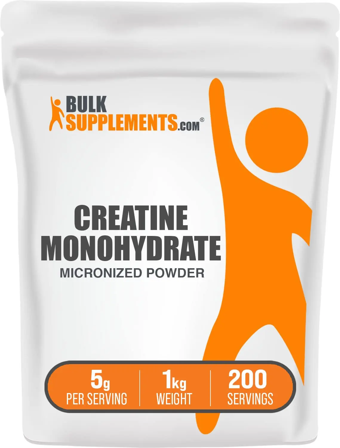Micronized Creatine Monohydrate Powder Unflavored, 1kg Bulk, 5g Per Serving, Gluten Free Workout Supplement for Strength, Performance and Recovery Support