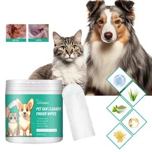 50 Pet Wipes, Disposable Pet Gentle Cleaning Finger Sets For Dog And Cat Ears Clean Deodorant Non-Woven Cloth To Protect The Ear Health Of Cats And Cats natural pet cleaning pet  wipes  for  dog  and  cat bath  gloves Hypoallergenic Pet Glove Wipes