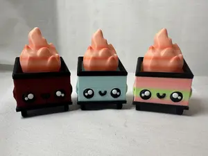 3D Printed Dumpster Fire Clicker Figurine