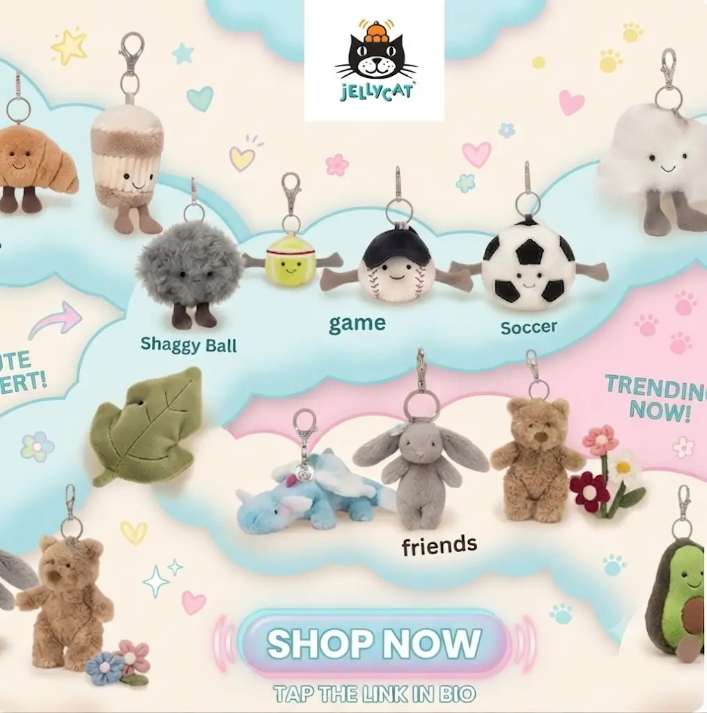 Jellycat Dragon Bag Charm, Dragon Plush Keychain, Cute Soft Bag Accessory Dangle, Fantasy Gift for Her, Bag Charm