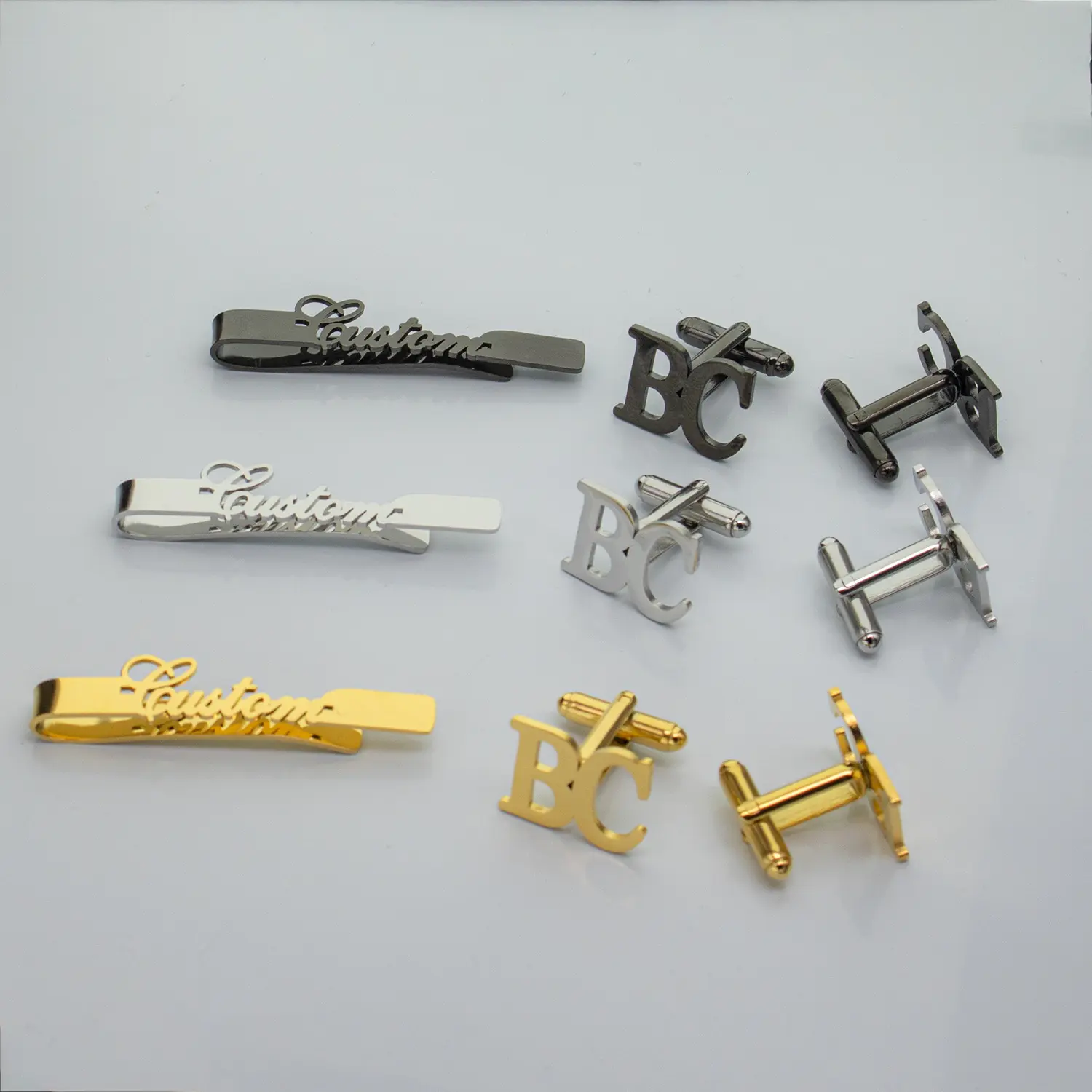YC202 Customized Personalized DIY Men's Tie Clip Stainless Steel Name Tie Clip Father's Day Gift
