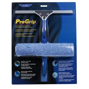 212 MAIN Ettore 65000 Progrip Window Cleaning Kit, 10 in Home Cleaning Tool with Handle, Rubber Blade Squeegee for Squeegee Drying