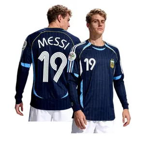 2006 Argentina Lionel Messi 19 Away Long Sleeve Vintage Soccer Jersey