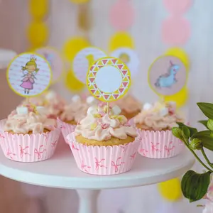100pcs Pink bow cake paper cups, baking oil-proof disposable cake paper trays, birthday party decoration packaging supplies,Muffin Cupcake Liners 5*3cm ,Home Baking Supplies for Wedding, Birthday, Valentine's Day and Various Occasions