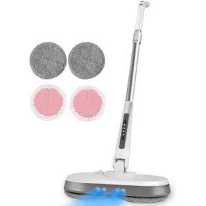 Cordless Electric Mop, Electric Spin Mop with LED Headlight and Water ,60 Mins Spin Power  Mops for Floor Cleaning,2000mAh ,350ml Water ,Standing Storage,Light Weight