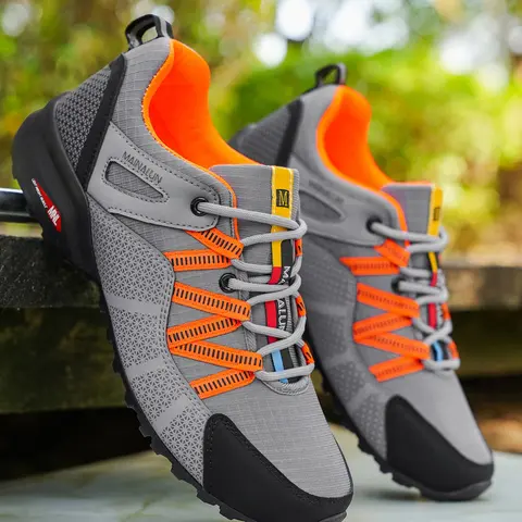 Men's Lightweight Outdoor Sports Shoes, Trekking Shoes, Hiking Style Shoes, Low-Top Hiking Boots, Lightweight Hiking Footwear, Anti-Slip PVC Sole, Breathable Round Toe, Suitable for Sport & Travel