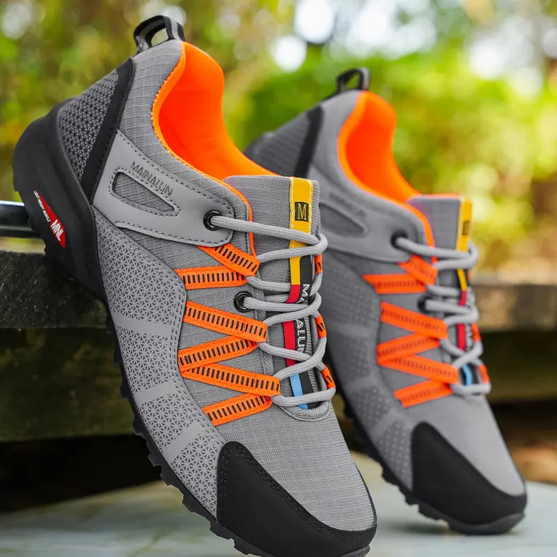 Men's Lightweight Outdoor Sports Shoes, Trekking Shoes, Hiking Style Shoes, Low-Top Hiking Boots, Lightweight Hiking Footwear, Anti-Slip PVC Sole, Breathable Round Toe, Suitable for Sport & Travel