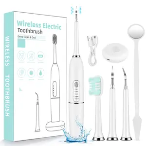 Ultrasonic Teeth Cleaning Kit Portable Sonic Electric Toothbrush 5 Modes Deep Cleaning Oral Care Tools
