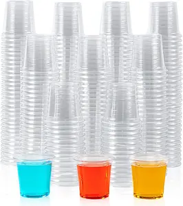 500 PACK 1 oz Plastic Shot Glasses, 1 Ounce Clear Disposable Party Cups for , , , Mini Plastic Containers for Sauce, and Sample Tasting
