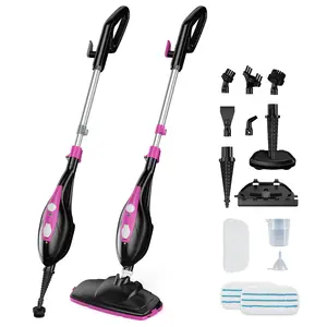 【Upgrade】10-in-1 Lightweight Adjustable Steam Mop Cleaning Set, 1550W Detachable Handheld Steam Cleaner, 16FT Cord, 2 Washable Pads for Hardwood, Tile, Lightweight Steam Mop