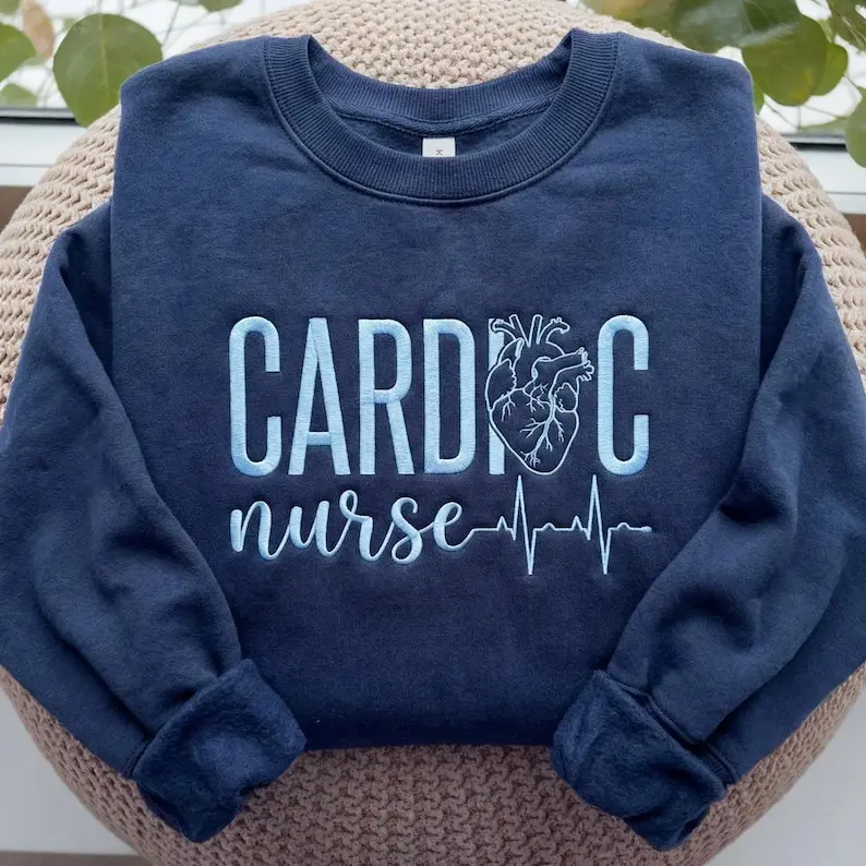 Cardiac Nurse Embroidered Sweatshirt, Cardiovascular Nursing Shirt, Cardiology Nurse, Nurse Graduation Gifts, Nurse Appreciation Sweatshirt