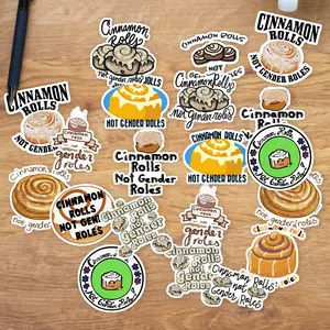 Stickers Pack 20 Pcs Cinnamon Vinyl Water Rolls Bumper Guitar Not Waterproof Gender Colorful Car Roles Luggage Bike Aesthetic Skateboard Laptop Bottle