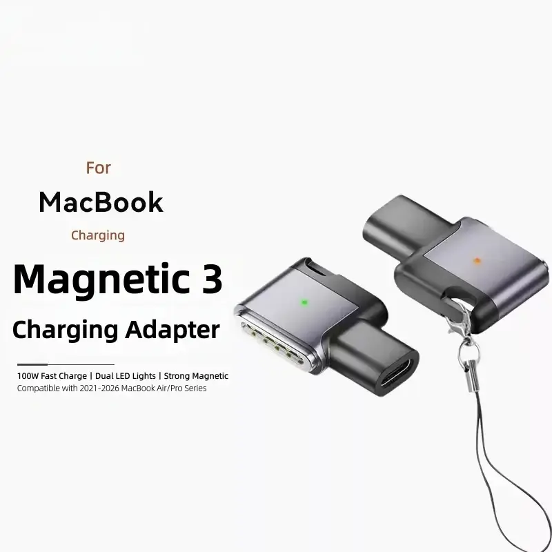 2026 New PD 100W Type-C to MagSafe 3 Magnetic Fast Charging Adapter Compatible with MacBook Air / Pro M1 M2 M3 M4 M5