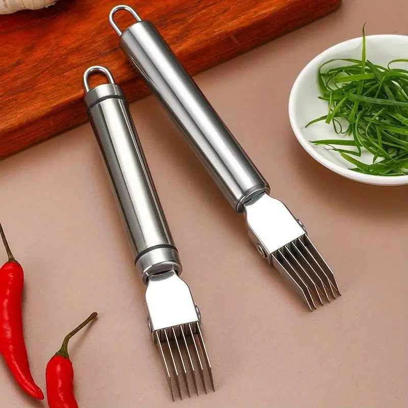 1pc Multifunctional Stainless Steel Manual Slicer-Grater - Handheld Potato Chipper for Onions, Garlic, Tomatoes - Efficient Kitchen Utensil, Peelers & Cutters Essential Tool, Multi-Purpose Manual Slicer-Grater Potato Chippers