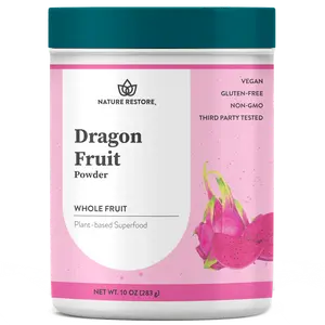 Nature Restore Pink Pitaya Powder Dragonfruit Whole Fruit Vegan Gluten-Free Non-GMO Superfood 10 Oz 283g - Healthcare Sugar Dietary