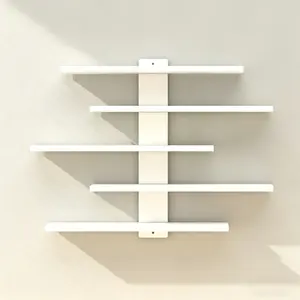 Wall-Mounted Multi-Layer Display Shelf, Modern Simple Style, Vertical Space-Saving, Pre-Drilled Easy Installation, for Collectibles Toys Home Decor, Room Accessories
