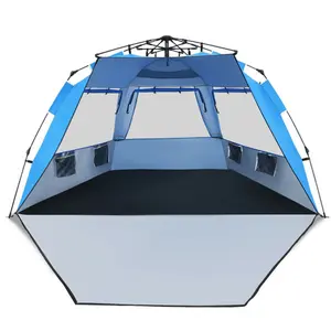 [Mother's Day Gift]3-4 Person Pop Up Beach Tent, UPF 50+ UV Protection Sun Shelter, Instant Setup Beach Shade Tent with Carry Bag & Stakes, Portable Sun Canopy for Beach Park Camping Outdoor Activities summervibes