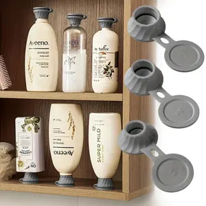 1set Vertical Bottle Stand Cap Set for Shampoo, Conditioner, Shower Gel, Leak-Proof Flip-Top Dispenser Lids, Kitchen Bottle Caps, Bathroom Accessory, 1set, S+M+L