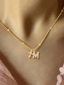 Women's Letter Cross Stainless Steel Initial Charm Pendant Necklace, Snake Chain Design, Casual Style Jewelry Accessory for All Occasions