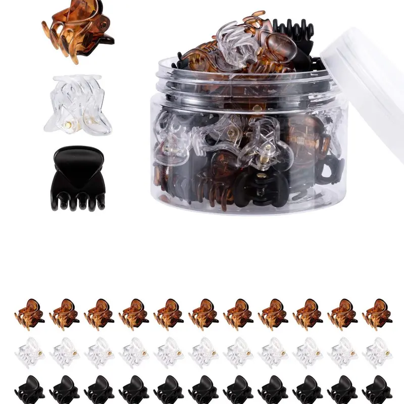 Durable Mini Hair Claw Clips for Women and Girls, Minimalist Hair Accessories for Thick Hair, Party and Everyday Hair Styling, Flat Claw Clips