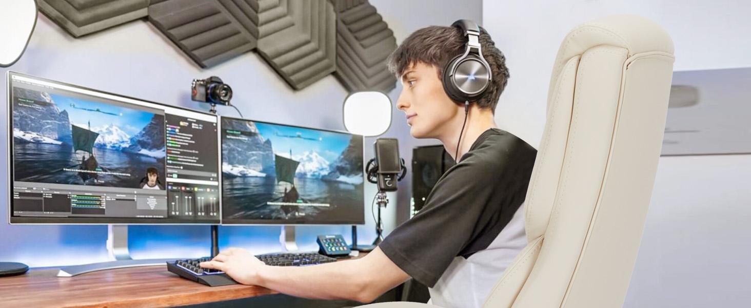 Furnest Indoor Furniture Chairs Computer Gaming Chair, Ergonomic Office Chair Heavy Duty Task Desk Chair with Flip-up Arms, PU Leather, Adjustable Swivel Rolling Chair with Wheels Furnest Indoor Furniture Chairs Computer Gaming Chair, Ergonomic Office Chair Heavy Duty Task Desk Chair with Flip-up Arms, PU Leather, Adjustable Swivel Rolling Chair with Wheels