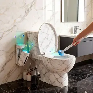 Disposable Toilet Brush, Toilet Bowl Wand Holder Set with 24PCS Cleaner Refills, Bathroom Cleaning System for Sink Bathtub Drain Wash Basin Urinal，Wall-Mount Scrubbing Toilet Brush Bathroom Cleaning Kit，Mother's Day