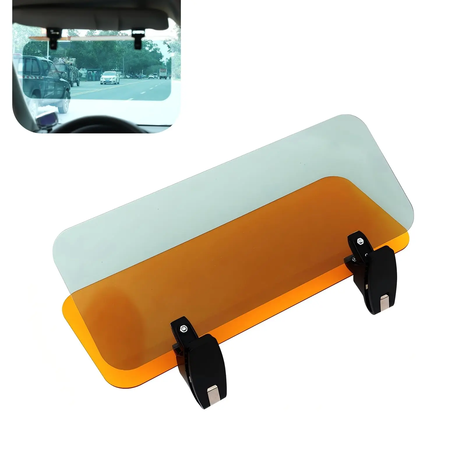 Two-In-One Car Sun Visor Polarized Sun Visor Transparent Anti-Glare Adjustable Suitable For Both Day And Night Adjustable Windsh