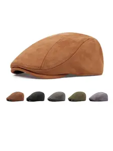Solid Color Winter Warm Cadet Cap for Men and Women, Thickened Windproof Casual Hat, Handcrafted Cap