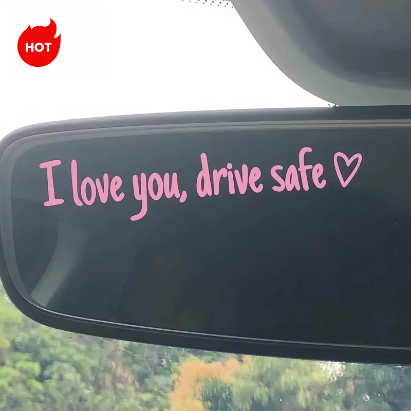 3PCS I Love You Drive Safe Decal Simple Design for Safe Driving Ideal for Drivers and Car Enthusiasts Vehicle Exterior Decoration Windshield Sticker 11x2cm China Made