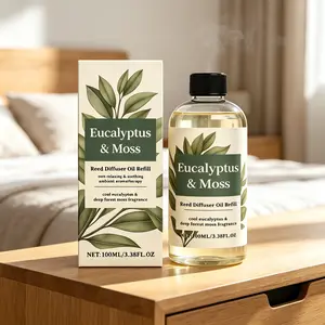 Eucalyptus & Moss Reed Diffuser Refill 100ml – Calming Forest Scent for Home & Office – Long-Lasting Aromatherapy