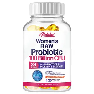 Pslalae 120-capsule vegetarian diet supports digestive health, with added prebiotics, digestive enzymes, and urinary system support ingredients.
