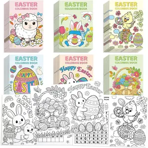 36 Pcs Easter Mini Coloring Book for Kids, Easter Activity Booklet Coloring Book Bunny Egg Sheets Basket Stuffer DIY Craft Project Gift Bag for Birthday Classroom Prize Exchange Party Favor