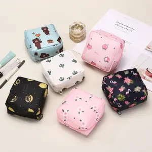 1PC Women Portable Sanitary Pads Storage Bag Tampon Pouch Napkin Cosmetic Bags Organizer Ladies Makeup Bag Girls Hygiene Pad Bag