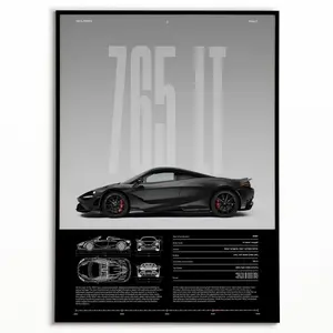 Mclaren 765LT Poster Physical Print Hyper Car Poster , No frame
