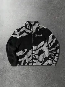 Men's Zipper Neck Letter Graphic Windbreaker Jacket, Outdoor Parka Coat, Winter Jacket, Casual Wear Coat, Casual Street Fashion, Casual Fitted Jacket, Fall & Winter