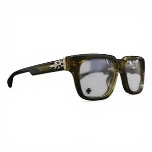 Chrome Hearts Box Officer Sunglasses Transparent Grey Silver