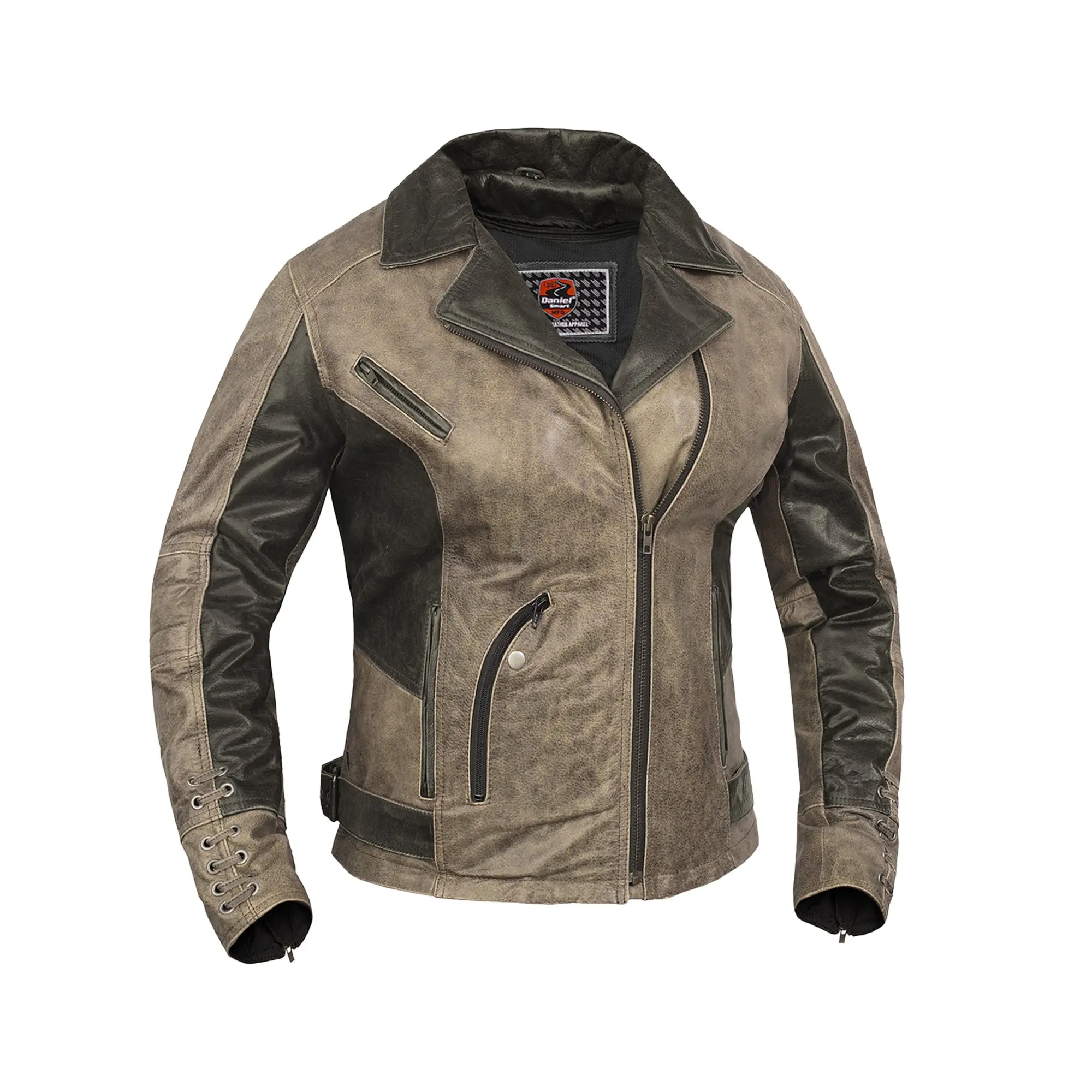 DANIEL SMART Wild Eclipse Women's Leather Motorcycle Jacket, Reinforced Shoulder Support, and a Zip-Away Heated Liner for Adventure, Adventure Women's Real & Faux Leather Jackets, Belt, Tops, Pocket, Coats, Soft