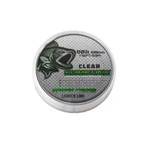 Slime Line Heavy Cover Leader Line 80lb 0.80mm 115ft Clear Monofilament Fishing Line with Advanced Co-Polymer Blend for Extreme Abrasion Resistance and Smooth Casting